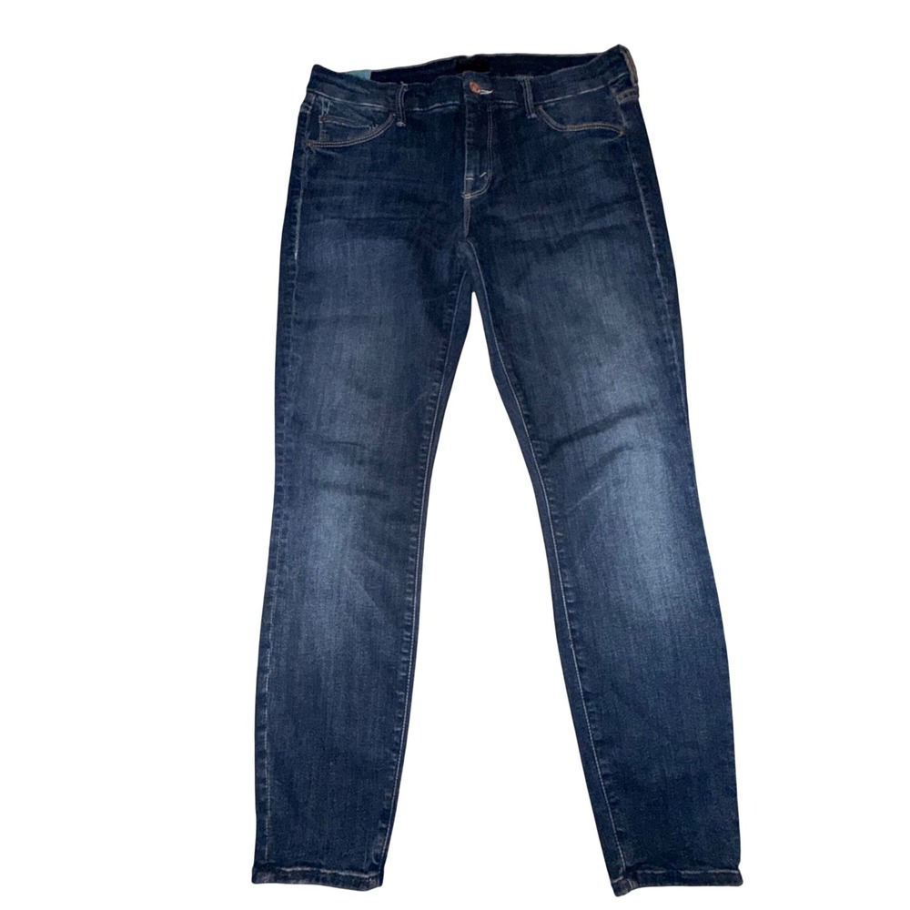 Mother The Looker Crop Here Kitty Kitty Skinny Jeans Stretch Dark Wash 29 Blue